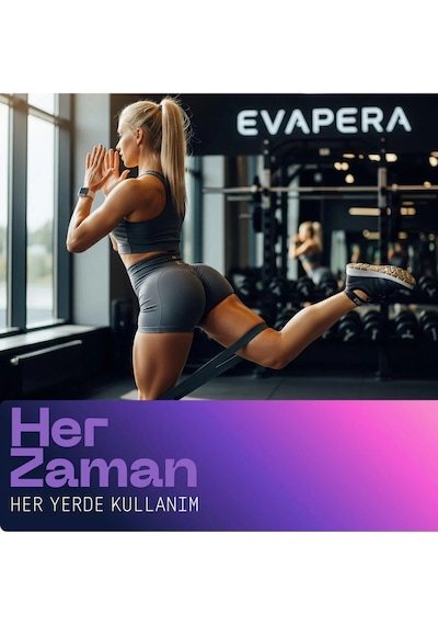 Evapera 3'lü Set Fitness Pilates Cross Barfiks Spor Direnç Lastiği Kas Geliştirme Training Bandı Bant Üçlü Set Profesyonel Çok Renkli