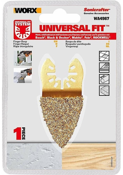 WORX WA4967 Çok Amaçlı Raspalama Makinası İçin 33x33mm Karbür Kaplama Harç, Boya, Yapıştırıcı Universal Parmak Zımpara Başlığı