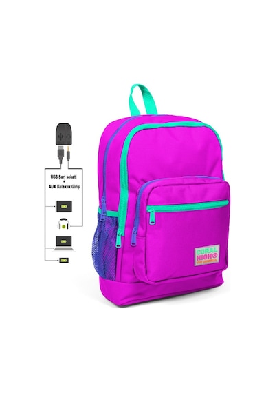 Coral High Pembe İlkokul ve Günlük Sırt Çantası - Kız Çocuk - Usb