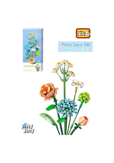 Loz Dekoratif Ve Koleksiyonluk Çiçek Buketi 680 Parça Çiçek Modeli Yapım Seti Fflz-1671
