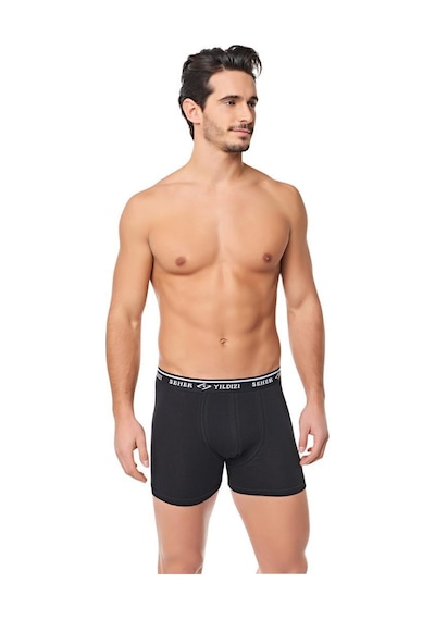 3 Lü Seher Yıldızı Erkek Likralı Boxer Pamuklu Ürün 0060 Siyah