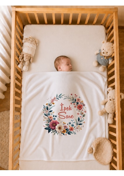 Pia Baby Kız Bebek 4 Parça Tulum Seti %100 Pamuk İsim Baskılı Kişiye Özel Hastane Çıkışı Battaniyeli 1069bt0x Ekru