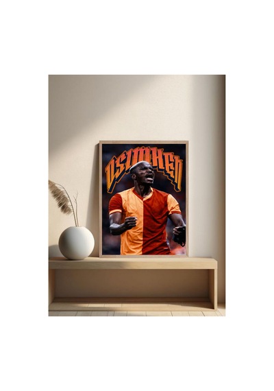Victor Osimhen Poster Tek Parça Ahşap Çerçeveli Tablo Çok Renkli - 844531211 Çok Renkli