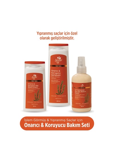 Selesta Life Atkuyruğu Bitki Özü Ve Provitamin B5 Özlü 3'lü Onarıcı & Koruyucu Saç Bakım Seti Yıpranmış Saçlar