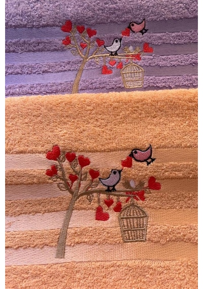 Softy Bird 4lü Nakışlı Çeyizlik Havlu Takımı