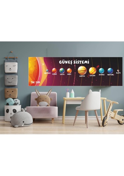 MSticker Güneş Sitemi, Uzay Çocuk Bebek Odası Duvar Sticker