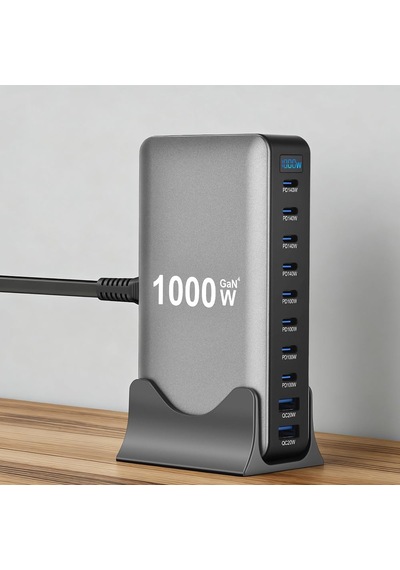 Gd-b961 Gan Teknolojili 10 Portlu Masaüstü Şarj İstasyonu 1000w Şarj Adaptörü