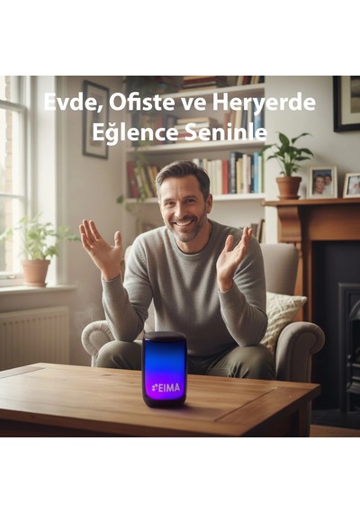 Eıma E5 Mini Bluetooth Hoparlör Led Işıklı Kablosuz Taşınabilir Speaker