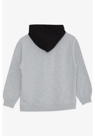 Breeze Erkek Çocuk Get Yazılı Sweatshirt-15360 Gri