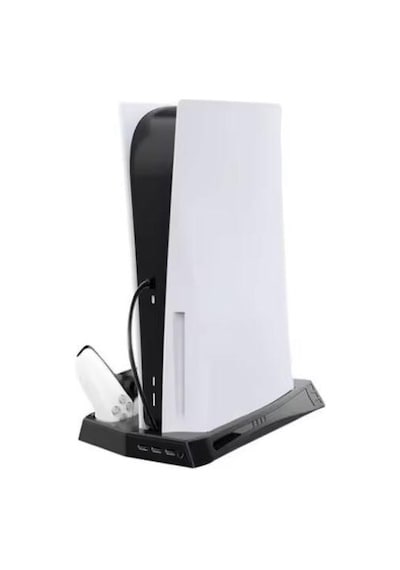 Playstation 5 Standart Fat Kasa Fanlı Stand - Ps5 Dikey Stand Siyah