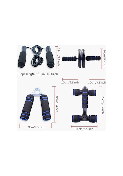 Push Up Bar Plastik Şınav Barı Seti Egzersiz Tekeri El Yayı Atlama İpi