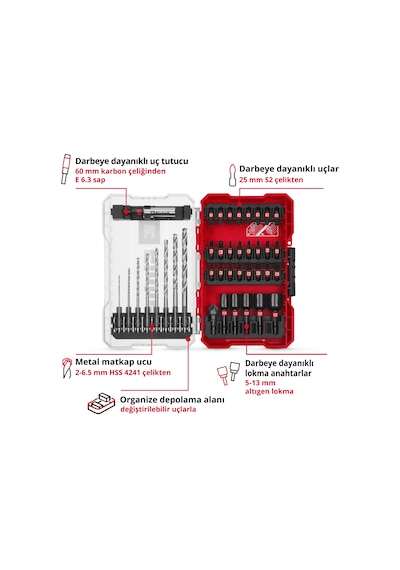 Einhell M-CASE 39 Parça Darbeye Dayanıklı Bits Ucu Seti - 49108773