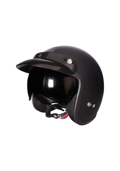 Motoanl Motosiklet Chopper Cruiser Abs Malzeme Ce Onaylı Güneş Vizörlü Yarım Açık Kask Siyah