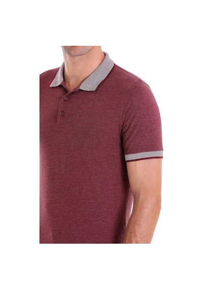 Hatemoğlu Bordo Regular Fit Düz Pamuklu Polo Yaka Tişört Bordo