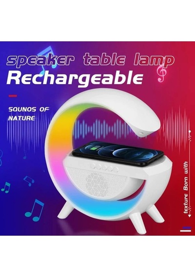 G Akıllı Işık Bluetooth Hoparlör Gökkuşağı 5w Hızlı Kablosuz Şarj Cihazı Rgb Işıklı Masa Lambası Hoparlör Telefon Görüşmesi Yapılabilir Bluetooth Bs-23