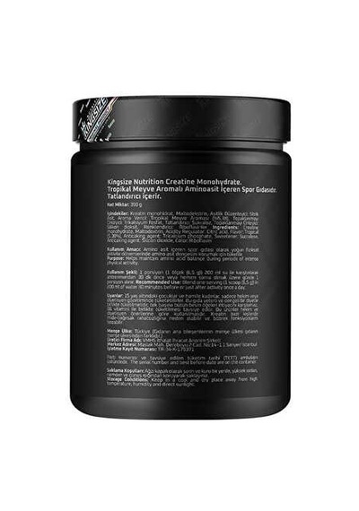 Kingsize Nutrition Creatine Powder 390 Gr - Tropikal Meyve