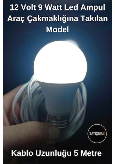 12 Volt 9 Watt Led Ampul Beyaz Araç Çakmaklığıa Takılan Model