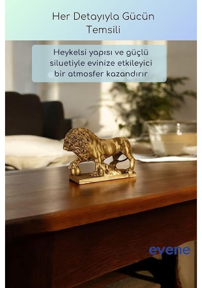 Dekoratif Obje Biblo Aslan Heykel Altın Eskitme Model 61, Ebiblomodel61 Diğer