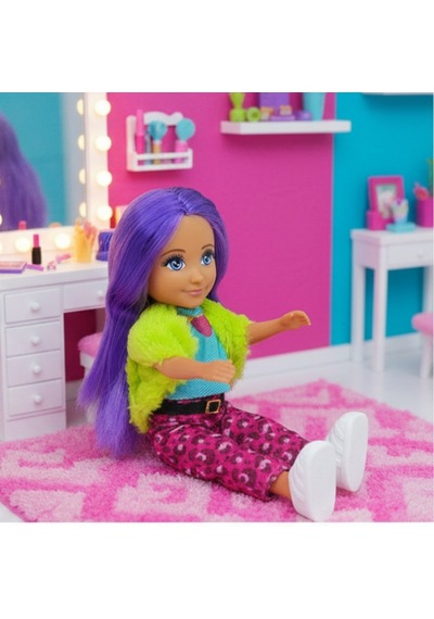 Ankiki Moda İkonu Bebek Figür 13 Cm - Mor Saçlı Hip-hop Rüzgarı