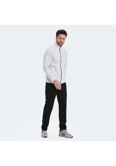 Slazenger ORDER IN Erkek Fermuarlı Dik Yaka Cepli Gri Eşofman Takımı
