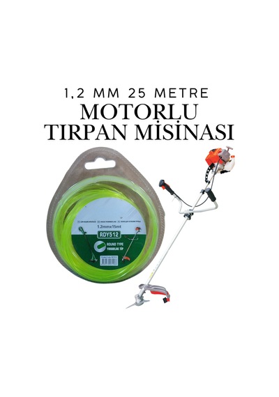 Klc 1.2 Mm 15 Metre Çim Ot Biçme Teli Motorlu Tırpan Yuvarlak Misina Tırpan Misinası