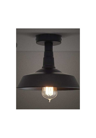 Rsylight Retro Metal Dekoratif Rustik Siyah Tavan Plofyoner Avize Beyaz