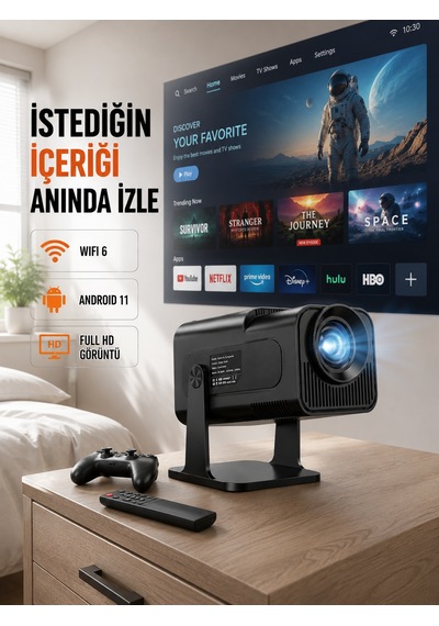 Hcs350pro 1080p Full Hd Taşınabilir Android Projektör Yeni Nesil Diğer