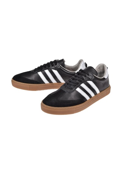 Floor Hakiki Deri Erkek Spor Ayakkabı Sneaker Mak-3030m Siyah Beyaz