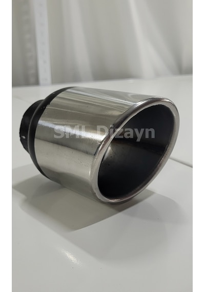 90lık Tekli Kesik Egzoz Ucu. 90mm Krom Egzoz Başlığı. Egzos Ucu