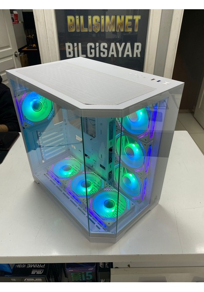 Game Master Beyaz F7 Lite 7 Fanlı Argb Kumandalı Kontrolcülü Gaming Pc Kasa Akvaryum Kasa