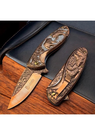 Knivox Columbia Company 2510-b Rose Ayı Motifli Kamp Çakısı Çok Renkli