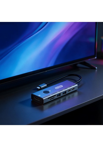 Go Des Gd-6910 Type-c Bağlantılı 7in1 Hub Adaptör Usb 5gbps/hdmi/pd 3.0/3.5mm/4k Ultra Hd Gri