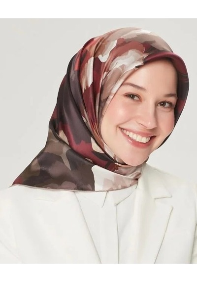 Armine İpek Eşarp Nostalji - 8534-35 Bordo Twill Bordo