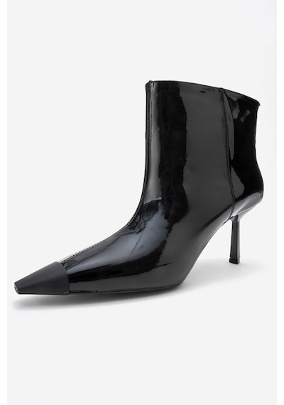 Luvishoes Luvi Shoes Rassel Siyah Rugan Mat Burunlu Kadın İnce Topuklu Bot Siyah