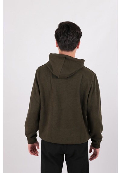 Five Pocket Fp24b2124 Erkek Kapşonlu Kanguru Cepli Sweatshirt Haki