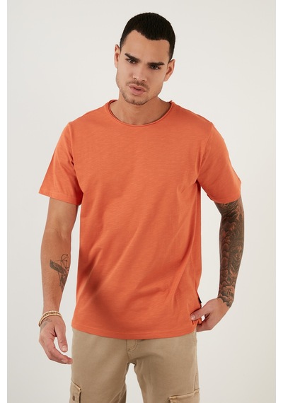 Buratti Bisiklet Yaka % 100 Pamuk Regular Fit Basic Erkek T Shirt 59020001 Tarçın