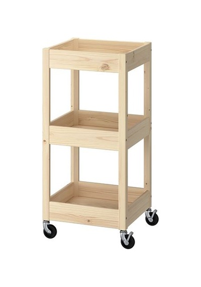 Ikea Loshult Servis Arabası, Çam, 38x38x82 Cm Çok Renkli