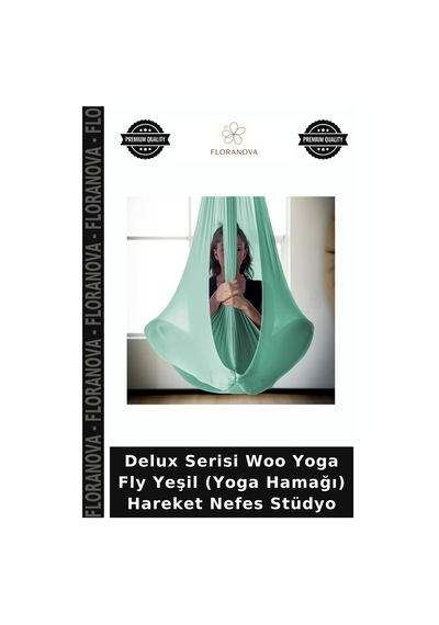 Delux Serisi Woo Yoga Fly Yeşil Yoga Hamağı Hareket Nefes Stüdyo