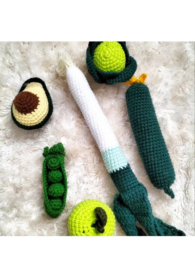Amigurumi Oyuncak Meyve Sebze Avokado, Bezelye, Pırasa, Lahana...