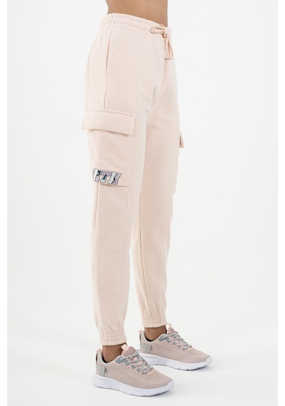 Maraton Sportswear Comfort Kadın Dönüşlü Paça Basic Pudra Eşofman Altı 22974-pudra Pudra