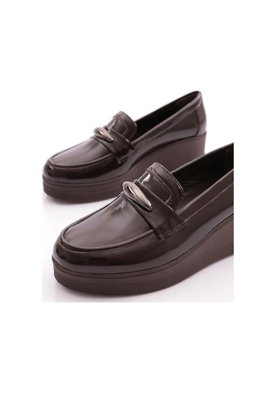Dgn 618 Kadın Loafer Ayakkabı Kahve Rugan