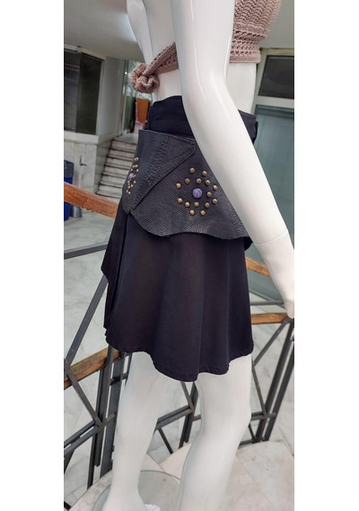 Eren Style Boho Antik Tokalı Doğal Taş Detaylı Hakiki Deri Kemer 84 Cm-98 Cm Siyah