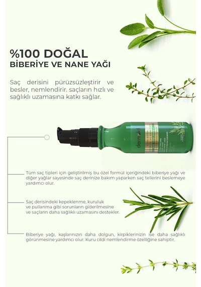 Dermokil %100 Doğal Biberiye Ve Nane Yağı 75 Ml