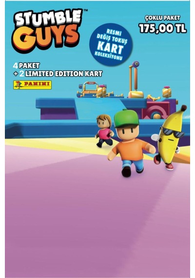 Panini Stumble Guys Koleksiyon Kartları - Çoklu Set - 4 Paket 24 Adet Kart 2 Limited Edition Kart