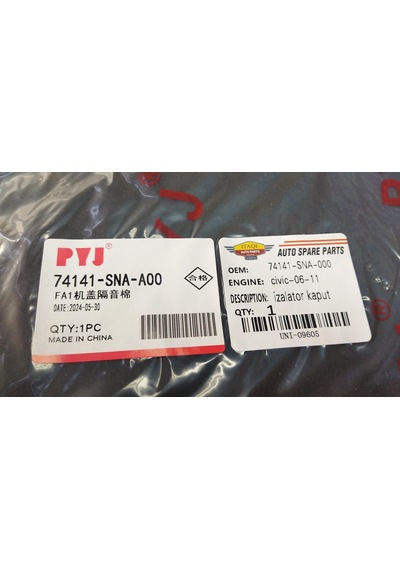 Kaput İzalatör Honda Civic 2006-2011 Fd6 Uyumlu 74141sna000