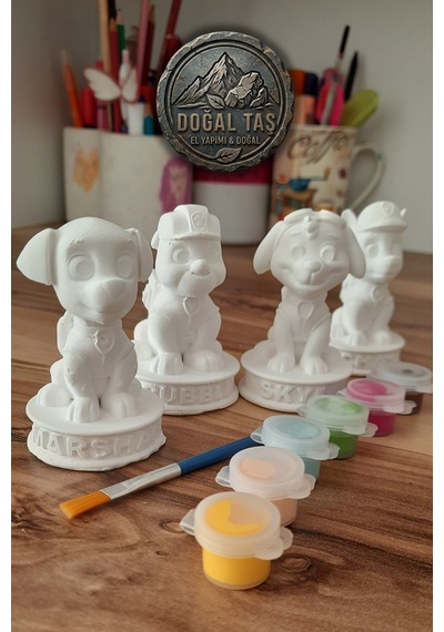 Paw Patrol 4'lü Set Taş Biblo Çocuk Boyama Etkinliği