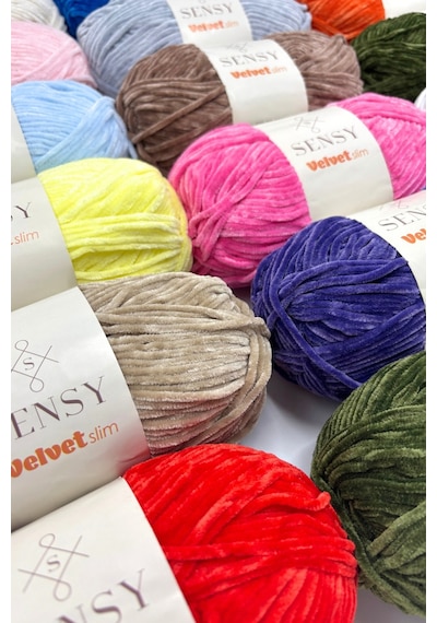 Sensy Velvet Slim El Örgü Kazak Ipi Bebek Battaniye Ipi Kadife Ip Amigurumi Ip Turuncu