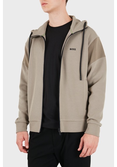 Boss Pamuklu Kapüşonlu Yaka Regular Fit Sweat Erkek Sweat 50563287 334 Bej