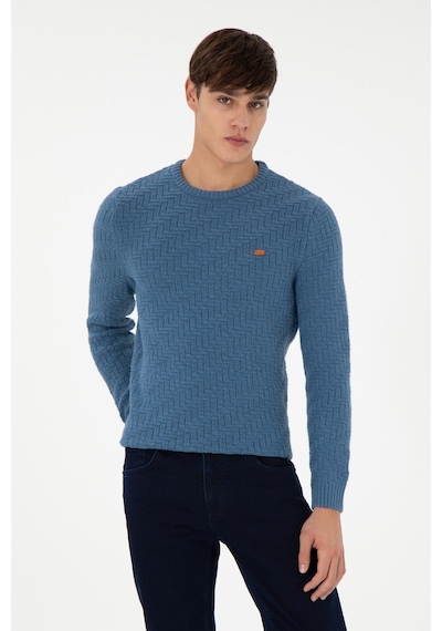 U.S. Polo Assn. Erkek Slim Fit Bisiklet Yaka Saks Kazak 50297050-VR032 U.S. Polo Assn. Erkek Slim Fit Bisiklet Yaka Saks Kazak 50297050-VR032