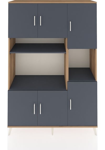 Hyperion Dolap 9 Raflı 6 Kapaklı 132x44x195 Çam-antrasit/antrasit Antrasıt/antrasıt Hyperion Dolap 9 Raflı 6 Kapaklı 132x44x195 Çam-antrasit/antrasit Antrasıt/antrasıt